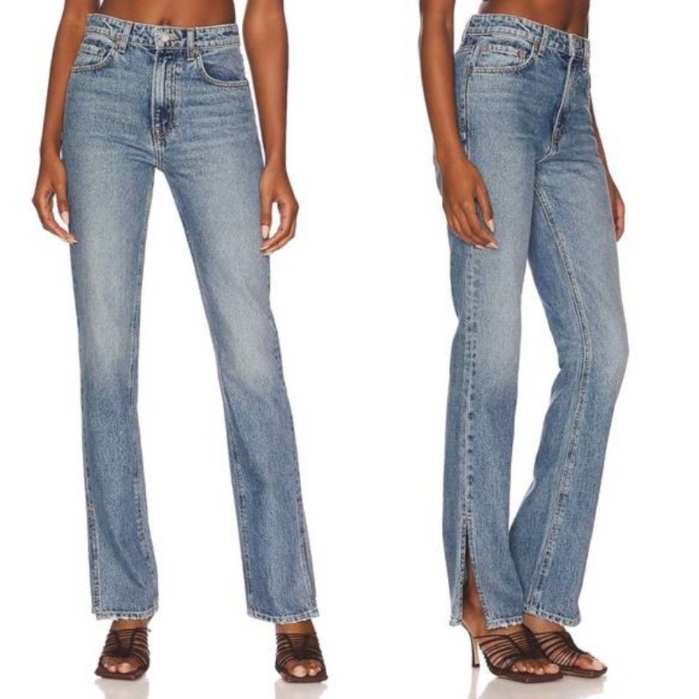 GRLFRND Harlow High Rise Slim Boot Jeans with Slit in Divisadero Size 24